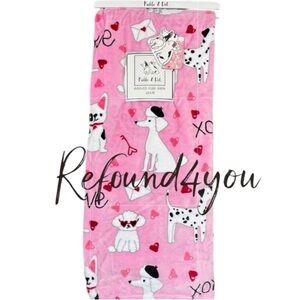 PETS - Pickle & Dot - ‘Valentine Dogs’ plush throw 60“x70“ NWT *Last One! Firm!